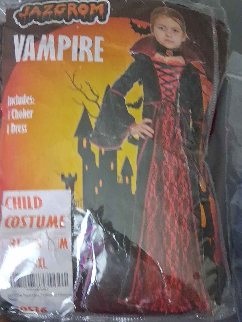 Vampire Kids Costume - Black and Red Dress by
